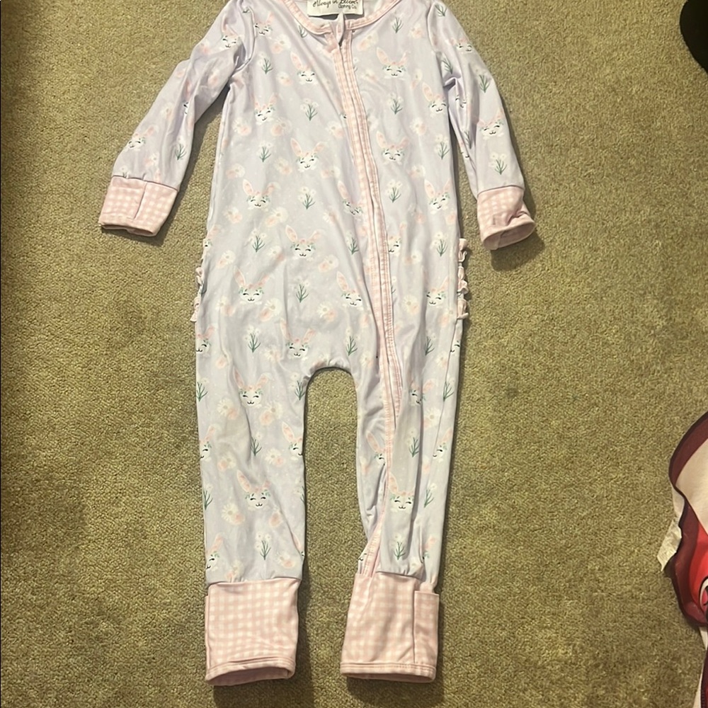 Cozy Purple and Pink Footies One Piece